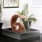 नंबर 6 आकार का कॉर्टन स्टील मूर्तिकला पानी का फव्वारा देहाती सौंदर्य