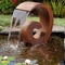 नंबर 6 आकार का कॉर्टन स्टील मूर्तिकला पानी का फव्वारा देहाती सौंदर्य