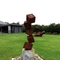आधुनिक घन आकार कोर्टेन स्टील मूर्तिकला जंग खाए बगीचे की मूर्तियां