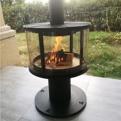 ब्लैक सीलिंग माउंटेड सस्पेंडेड फायरप्लेस इंडोर हीटर वुड बर्निंग स्टोव